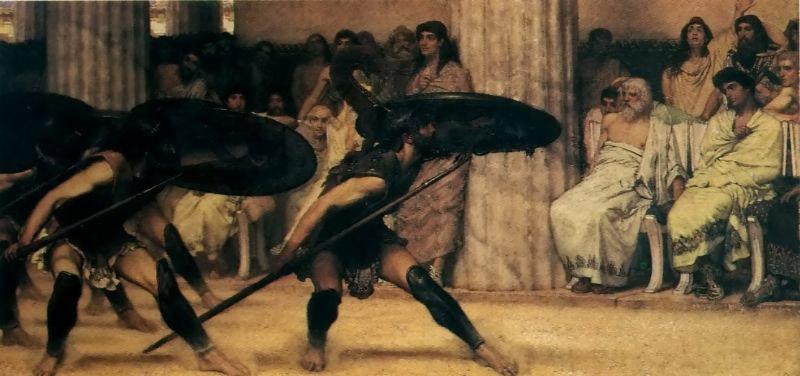 Sir Lawrence Alma-Tadema,OM.RA,RWS A Pyrrhic Dance Sir Lawrence Alma-Tadema France oil painting art